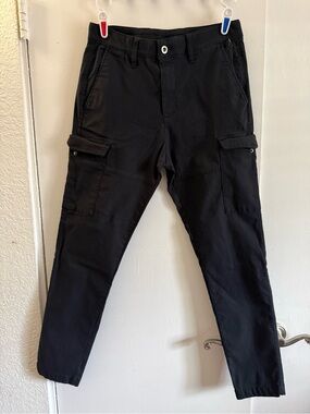 edge Men’s Black Cargo Pants with Side Flap Pockets